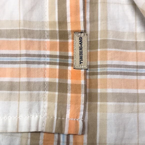 Timberland Men’s Relaxed/ Oversized Peach Plaid Shirt, Size L - Picture 9 of 10